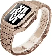 [AEHON] Latest Stainless Steel for Apple Watch Band 8 7 44mm 45mm Noble Metal for IWatch Series 8 7 6 SE 5 41mm Modification kit Metal Bezel