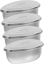COSMEVIVI 4pcs Stainless Steel Insert Small Vegetable Trays for Cooking Compact Tray for Dumplings and Eggs Versatile Accessories for