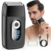 Electric Razor For Men,Washable Foil Shaver,Rechargeable Waterproof Electric Shaver,Wet Dry Shaving With Pop-Up Trimmer