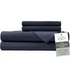 Hotel Sheets Direct 4 Piece California King Bamboo Bed Sheet Set Navy Blue