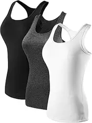 [Neleus] Women's 3 Pack Compression Base Layer Dry Fit Tank Top