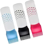 TOVINANNA 3pcs Refillable Hair Dye Bottles with Comb Hair Coloring Containers for Salon Barbershop Use Black Leak Anti- for Shampoo Conditioner Application