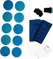 IWOWHERO 13pcs Nail Stamping Stencils Creative Manicure Templates for Unique Nail Art Designs Rustproof Plates for Easy Printing