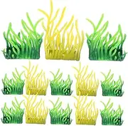 Abaodam 100Pcs Realistic Artificial Plastic Grass for Fish Tank Miniature Scenery Decor Lifelike Aquarium Grass Tufts for Train Table Bonsai Use
