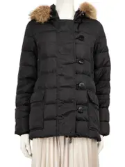 Black Fur Trim Puffer Coat