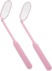 SOESFOUFU 2 Pack Lash Extension Assist Mirrors Handheld Eyelash Mirrors Portable Makeup Lash Tool Glass Rotating Folding