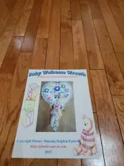 NEW BABY WELCOME WREATH PLASTIC CANVAS PATTERN LEAFLET