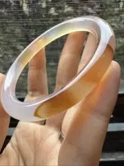 巴西冰玉髓 53.4 53 Mm Chalcedony Agate Bangle 冰橘圓條