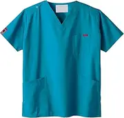 [Pantone] 7000SC Scrub, Medical Lab Coat, Unisex, Color Variation, Sweat Absorbent, Quick Drying, Turquoise, 4L