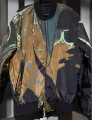Dries Van Noten Reversible Bomber Jacket Marble Multicolor Size:M Men 2018-19 AW
