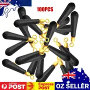 100pcs Fishing Floats Copper Rubber Bobber Fishing Float Rotation Buoy (M)