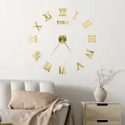 3D Wall Clock Acrylic Mirror Roman Numeral Sticker DIY Quartz Clocks Watch Home