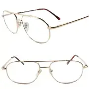 Classic Retro 80s 90s Rectangle Spring Hinge Gold 1.25 Reading Reader Glasses