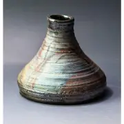 Raku Fired Short Neck Vase