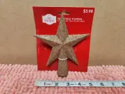 Holiday Time Mini Tree Topper Gold Glitter Star Mini Tree Topper 6" NEW