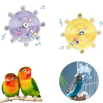 Bird Parrot Toy Spinning Wheel Chew Toy with Rotating Plastic Spinner Cage Toy