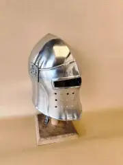 Medieval Barbuta Crusader Helmet Larp Replica Sca Head Wear Costume For Roleplay