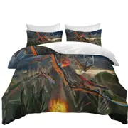 Cool Dinosaurs Art Volcano Eruption Quilt Cover