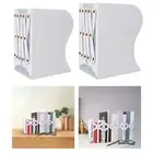 Adjustable Bookend Book Stand Organizer 2 Dividers Non Skid Telescopic Metal