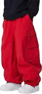 [xwxwseui] Snowboard Cargo Pants for Men Women Winter Ski Pants with Zipper Pockets