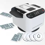 2-in-1 Card Dealer & Shuffler, Intelligent Sensing 360° Rotating Poker Card Dealing Machine, 4 Wireless Dealer Buttons, Rechargeable Electric Card Shuffing Machine for UNO, Blackjack, Texas Hold'em