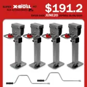 X-BULL 4x 440mm Drop Down Corner Legs Steadies Handle Steel Foot Caravan Trailer