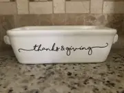 MUD PIE Thanksgiving Mini Loaf Pan “Thanks & Giving” #4804007V Stoneware