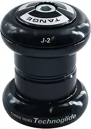 Tange Seiki Technoglide J-2 Headset 1 Inch, Silver with Top Cap, Black, TAS3109