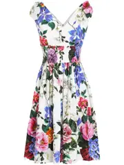 [Dolce & Gabbana] Dolce & Gabbana-Abito Midi Floreale-Donna 40 IT