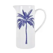 Maine & Crawford Belize 28x19cm Blue Palm Dolomite Jug Water Container Pitcher