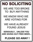 NO SOLICITING HUMOROUS DOOR SIGN BEER FRIDGE LOCKER MAN CAVE MAGNET
