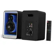 80 Watts Powered Bookshelf Speakers with Light Effects, 2.0 Active Near Field