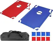 Cornhole Board Set - Bean Bag Toss Game | Tosss Games Sets | Cornholes Carrying Case | Includes 8 Beans Bags | Lawn Yard Beach Gamee for Patio Garden Kids Camping Adults Travel Park