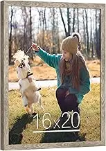 P481-C7385 Light Green16x20 Frame - Single Frame - Rustic Woodgrain 18 x 24 Poster Frame with Plexiglass for Wall Gallery Display, 18x24 Picture Frame for Puzzles, Artwork, Photos and Posters