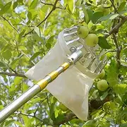 Fruit Picker with Telescoping Handle Lightweight Apple Picker with Fabric Bags Outdoor Pick-Up Tools for Lemons Apples Pears Peaches Mangoes Oranges(2.5m/8.2ft)