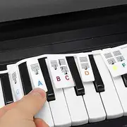 Piano Keyboard Stickers for 88/61Key, Silicone Piano Notes, Removable Piano Keyboard Letters, Colorful Large Piano Key Music Notes Letter Label for Beginners and Kids