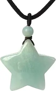[Justinstones] 30mm Gemstone carved star pendant necklace 22"