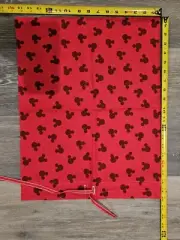 Gift Bag XMAS Fabric Handmade w/Drawstring RED MICKEY MOUSE 20inx15in
