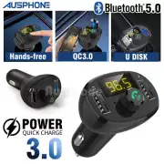 Bluetooth Car Kit Wireless FM Transmitter USB Fast Charger for MP3 Player Phones