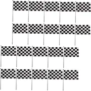 Milisten 25pcs Small Checkered Flag Durable Racing Flags Stick for Race Car Birthday Party Decorations Lightweight and Portable