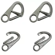 Stainless Steel Double Lock Safety Hook Snap Hook Carabiner 850 Lb Cap. 4PC