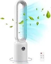 YOPOWER Bladeless Tower Fan, Pedestal Floor Fan with Negative Ion Purification, 24 Speeds, Remote Control, 12 Hour Timer, 70° Oscillating for Bedroom Home Office Kitchen