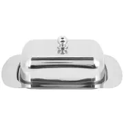 Stainless Steel Butter Cheese Dish Tray Box Food Storage Dessert Container Keeper with Lid