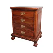 Solid Mahogany Wood 4 drawers Bedside Table Antique Chippendale Design