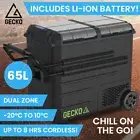 GECKO 65L Car Fridge Freezer w/ Lithium Battery Dual Zone 12V Camping Portable