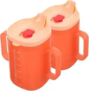 PERSELOSO 2Pcs Adaptive Drinking Cup for Elderly for Disabled Adults Measurement Scale for Accurate Hydration Promotes Healthy Drinking Habits