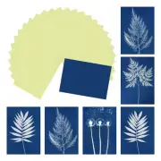 Cyanotype Paper, 12 Sheet Sun Print Paper Kit Yellow Crafts Paper 11.7x8.3"