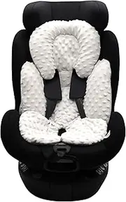 KAKIBLIN Infant Car Seat Insert, Baby Carseat Head & Body Support for Newborn, 2-in-1 Reversible Baby Car Seat Cushion, Soft Stroller Cushion Insert for CarSeats, Bouncer, Strollers, Swing (Gray)