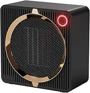 AngKng Mini Space Heater, Lightweight PTC Ceramic Fast Heating 500W Energy Efficient for Indoor Use, Overheating & 45° Tip-Over Protection, Portable Desk Electric Heaters for Office Home Black-1 Pack