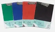 12 Pack in 4 Colours,A4 Clipboard Folder Set, 22.5 x 31.5 cm,Green Blue Red Black,Folder,Laminated Cover Paper File,Metal Clip Writing Board,Office,Classrooms